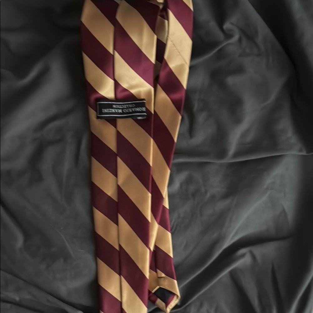 Giorgio Armani Gold and Red Silk Tie